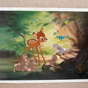 Disney Bambi lithograph 1994 with original envelope - Image 2
