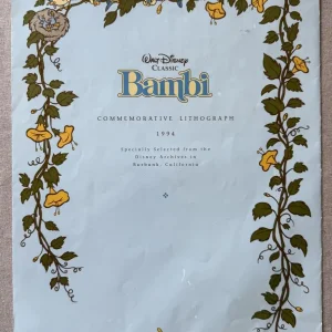 Disney Bambi lithograph 1994 with original envelope - Image 4