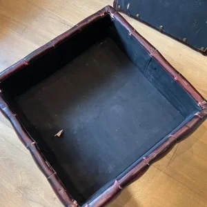 Chesterfield footstool pouffe oxblood red - Image 2