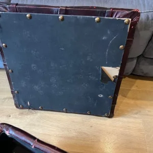 Chesterfield footstool pouffe oxblood red - Image 3