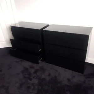 Wardrobes and drawers gloss black