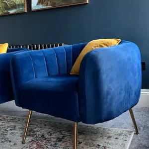 Blue Velvet Chair - Image 2