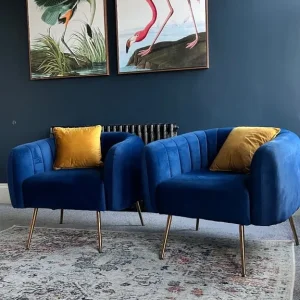 Blue Velvet Chair - Image 3