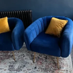 Blue Velvet Chair - Image 4
