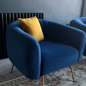 Blue Velvet Chair - Image 5