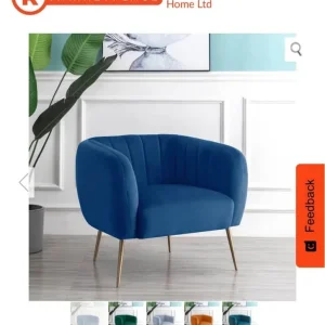 Blue Velvet Chair - Image 8