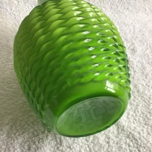 1960s Lime Green Opaline Jug with Basket Weave - Image 6