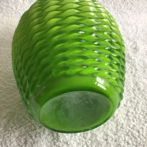 1960s Lime Green Opaline Jug with Basket Weave - Image 7