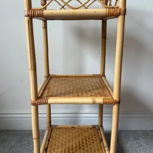 Vintage cane 3 shelf unit - Image 4
