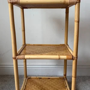 Vintage cane 3 shelf unit - Image 5