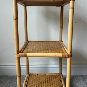 Vintage cane 3 shelf unit - Image 6