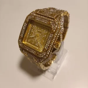 Cartier Santos men's iced gold watch - Image 2