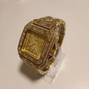 Cartier Santos men's iced gold watch - Image 3