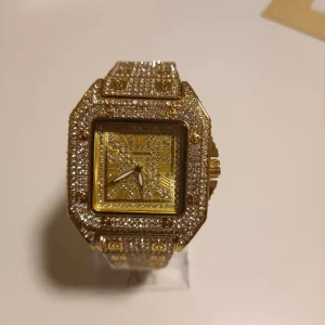 Cartier Santos men's iced gold watch - Image 4