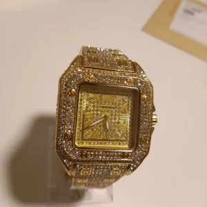 Cartier Santos men's iced gold watch - Image 5