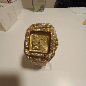 Cartier Santos men's iced gold watch - Image 7