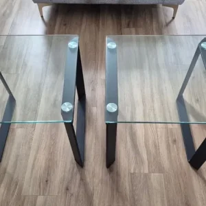 Glass top sidetables