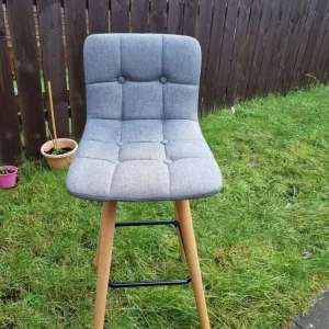 2 Grey Bar Stools – Comfortable and Clean Modern Style