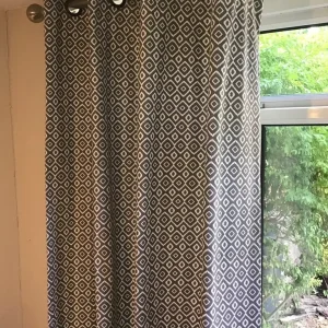 John Lewis grey and white cotton curtains