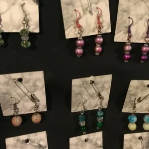 Handmade coloured earrings - Image 2