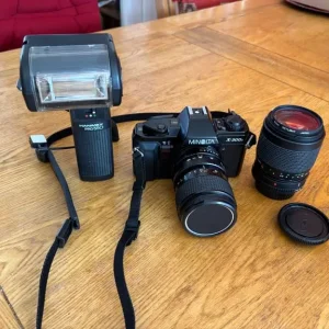 Minolta X-300s Camera with Lenses and Flash