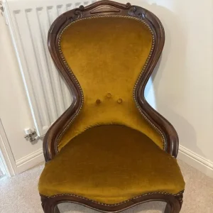 Victorian Spoon Back Nursing Chair - Gold
