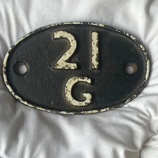 Locomotive shed plate cast iron