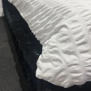 Black velvet king size bed frame - Image 3