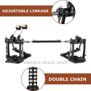 XDRUM Double Chain Twin Bass Drum Kick Pedals Set with All Accessories - Image 3