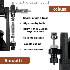 XDRUM Double Chain Twin Bass Drum Kick Pedals Set with All Accessories - Image 5