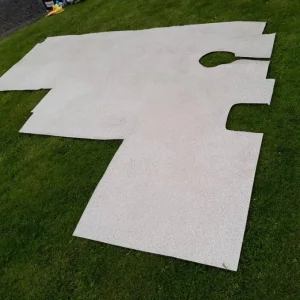 2 pieces of slip-resistant felt-backed vinyl in neutral stone pattern - Image 2