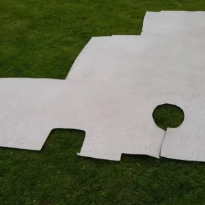 2 pieces of slip-resistant felt-backed vinyl in neutral stone pattern - Image 5