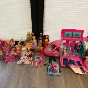 Barbie Plane, scooter, horse, gymnastic bar and more