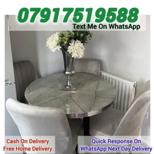 Wooden dining table with extendable and round options, 4 or 6 chairs - Image 2