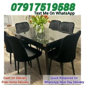 Wooden dining table with extendable and round options, 4 or 6 chairs - Image 4