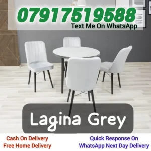 Wooden dining table with extendable and round options, 4 or 6 chairs