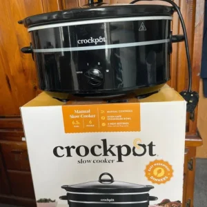 Crock-Pot Slow Cooker 6.5L ceramic with removable bowl, works perfectly