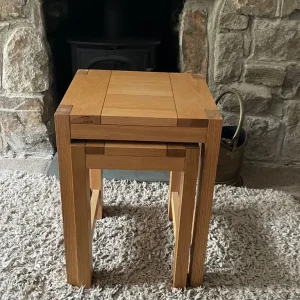 Solid Oak Nest of Tables