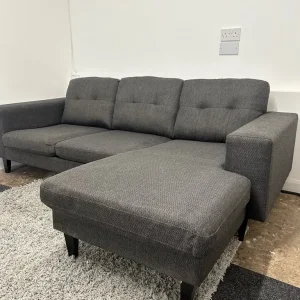 Grey L shape sofa with reversible chaise - Image 2