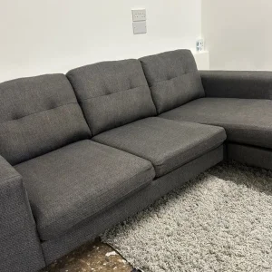 Grey L shape sofa with reversible chaise - Image 3