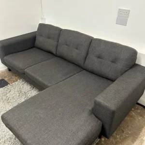 Grey L shape sofa with reversible chaise - Image 4