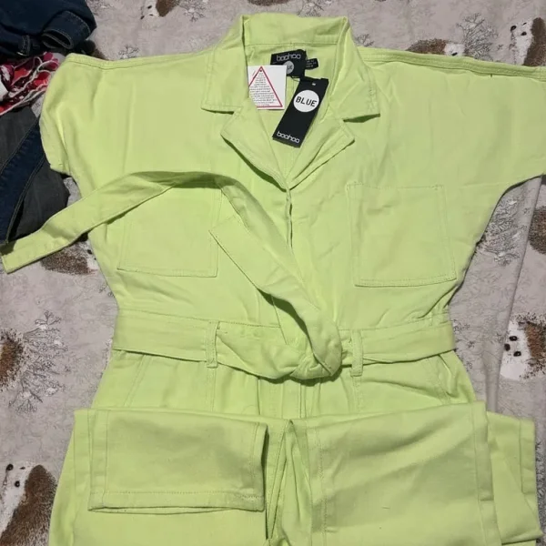 Neon green boiler suit