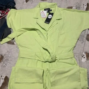 Neon green boiler suit