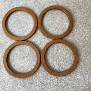 Four wooden bag handles