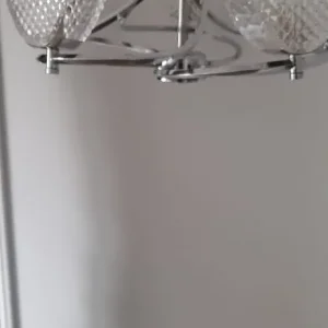 Two modern ceiling lights with chrome glass shades - Image 6