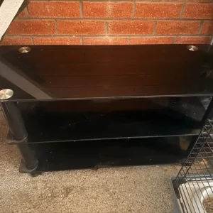 Glass black tv unit