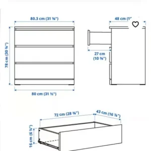 Ikea wooden chest of drawers - Image 2