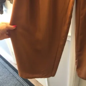 Ladies tan cotton wide-leg trousers - Image 5