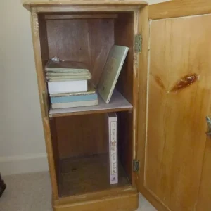 REAL ANTIQUE PINE BEDSIDE CABINET - Image 2