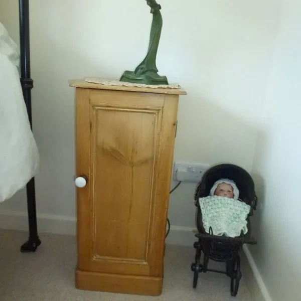 REAL ANTIQUE PINE BEDSIDE CABINET
